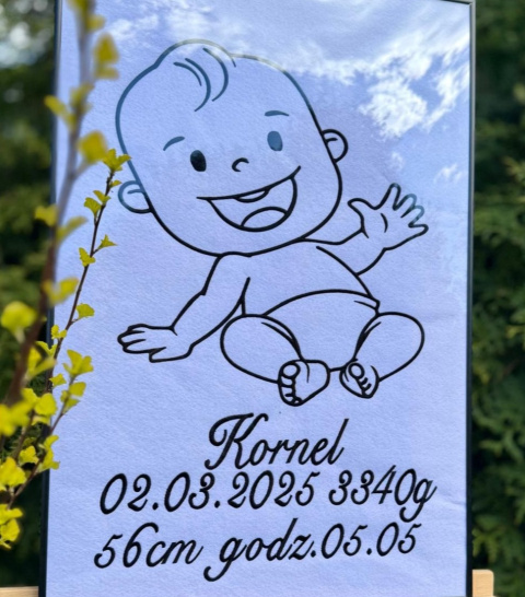 Haftowana Historia Narodziny Dziecka Chłopiec Haftowana Historia Narodziny Dziecka Chłopiec