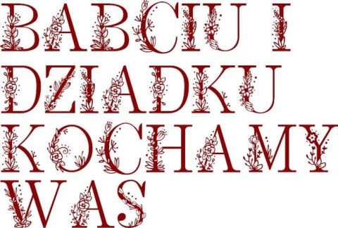 Napis okolicznościowy "Babciu i Dziadku kochamy Was"