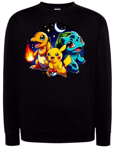 Bluza "Kanto Starters Night" - Legendarny Trio pod Gwiazdami!
