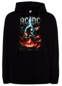 Czarna bluza z kapturem AC/DC — z efektownym nadrukiem „Rock Strike”