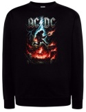 Czarna bluza z kapturem AC/DC — z efektownym nadrukiem „Rock Strike”