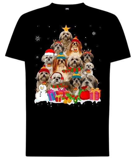 Bluza z Kapturem "Świąteczna Radość Shih Tzu"