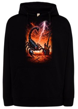 Czarna bluza z kapturem „Skorpion Rock” — dla fanów z pazurem