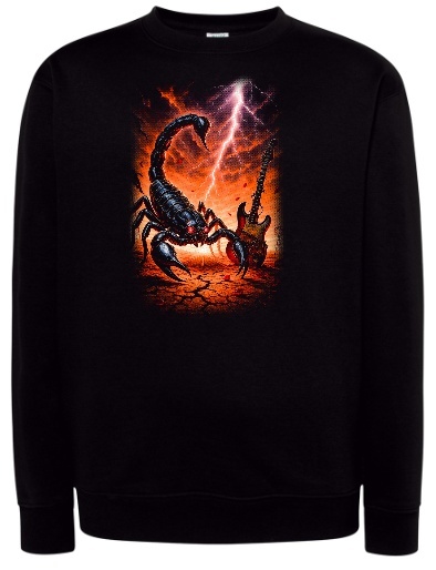 Czarna bluza z kapturem „Skorpion Rock” — dla fanów z pazurem