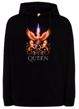 Czarna bluza z kapturem „Queen — Heraldyczny Blask”