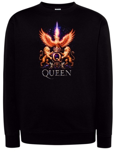 Czarna bluza z kapturem „Queen — Heraldyczny Blask”