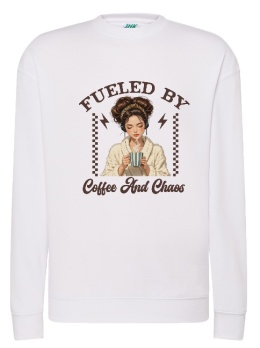 Bluza 'Fueled by Coffee and Chaos' - Idealna dla Miłośniczek Kawy