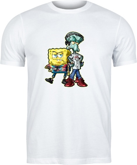 T-shirt "SpongeBob i Squidward Gangsta" - Bikini Bottom z Attitude!