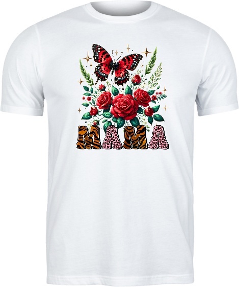 T-shirt dla Mamy - Kwiaty, Motyle i Modne Buty - Stylowy Prezent