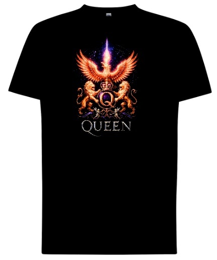 Czarny T-shirt „Queen — Heraldyczny Blask”