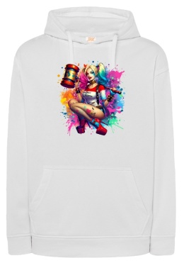 Bluza Kangur Serce Harley Quinn: Ekspresyjna Kolekcja Pełna Koloru